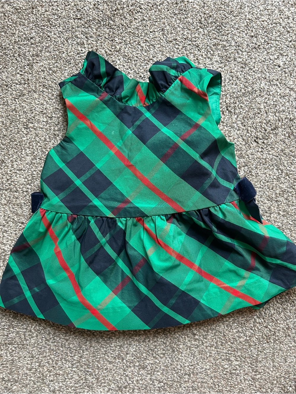 Janie & Jack Green Plaid baby girl' Ruffled Top - 12-18 months